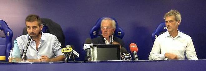 Da sinistra, il vicepresidente del Parma Marco Ferrari, il presidente Nevio Scala e il socio forte Guido Barilla