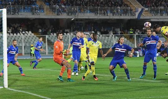 Pescara-Sampdoria 1-1. Gol di Campagnaro