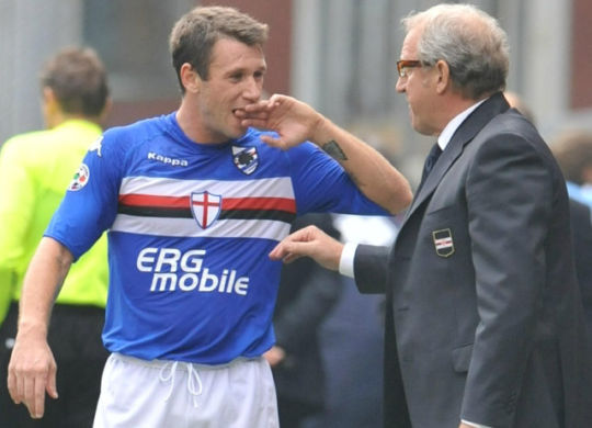 Antonio Cassano con Luigi Del Neri ai tempi della Sampdoria (sport.sky.it)