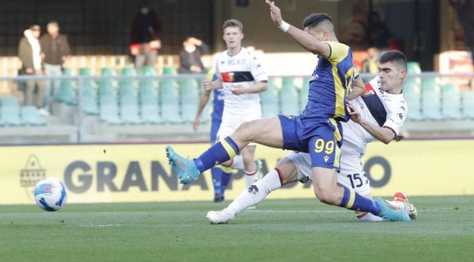 Verona-Genoa 1-0. Bessa inventa e Simeone arriva a 16 gol. L’Hellas infligge a Blessin la prima sconfitta italiana