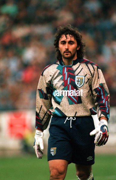 Sport. Football. UEFA Cup Final, Second Leg. 17th May 1995. Juventus 1 v AC Parma 1 (Parma win 2-1 on aggregate). Parma goalkeeper Luca Bucci.