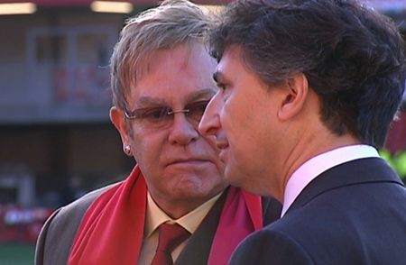Gino Pozzo, a destra, con Elton John, presidente onorario