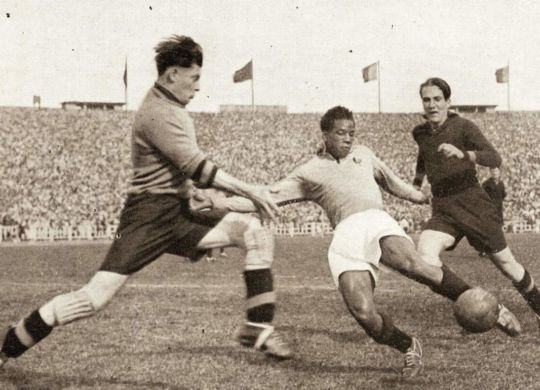Francia- Belgio, partita disputata alla III edizione dei mondiali di calcio nel 1938.
