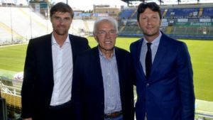 L'ex presidente del Parma Nevio Scala con Luigi Apolloni e Lorenzo Minotti