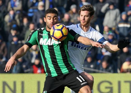 Gregoire Defrel in azione durante Sassuolo-Inter
