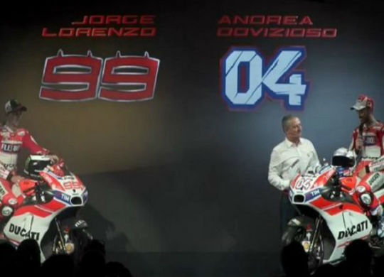 Jorge Lorenzo e Andrea Dovizioso in sella alla nuova Desmosedici