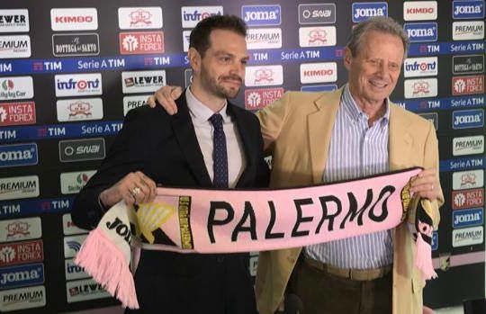Paul Baccaglini con Zamparini a marzo quando arrivò a Palermo (gazzetta.it)
