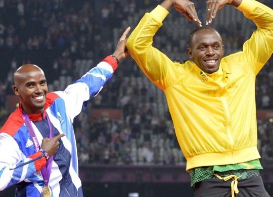 Mo Farah e Bolt a Londra 2012 (repubblica.it)