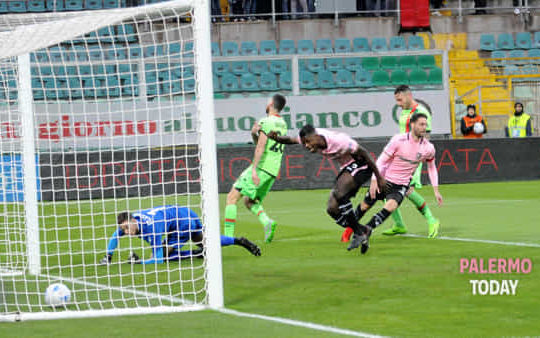 Il gol di Rispoli (Fucarini/palermotoday.it)