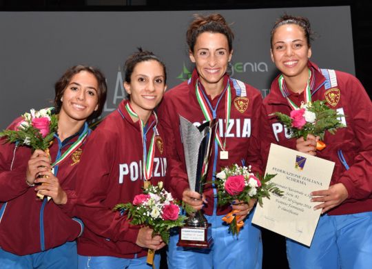 La squadra vincente del fioretto femminile (federscherma.it/Augusto Bizzi)