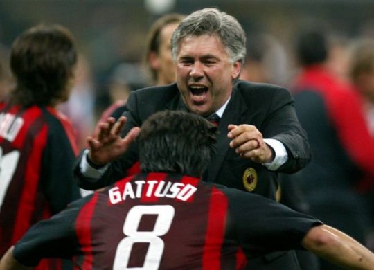 Ancelotti e Gattuso otto stagioni insieme (sportfair.it)