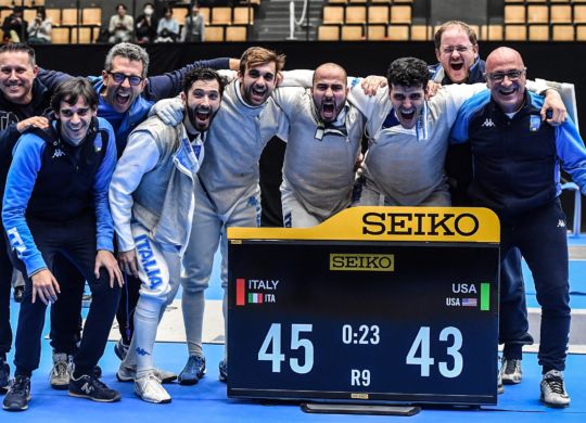 Tokyo, 26 january 2019 
 World cup foil men- Final gold medal
 III day
 in photo: ITALY vs USA
 photo Augusto Bizzi