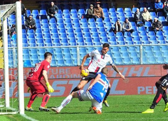Ceppitelli in azione durante Sampdoria-Cagliari (cagliarinews24.com)